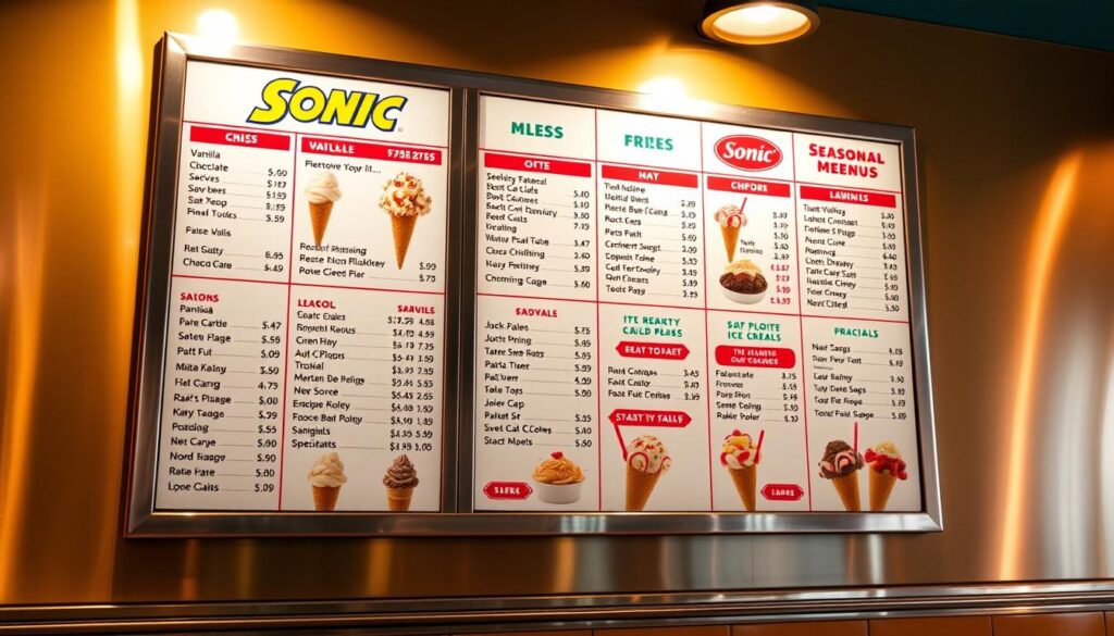 Sonic Ice Cream Menu Pricing